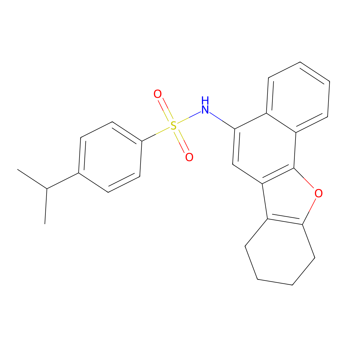 4-isopropyl-N-(7,8,9,10-tetrahydronaphtho[1,2-b]benzofuran-5-yl)benzenesulfonamide molecular structure, CAS 518321-70-5