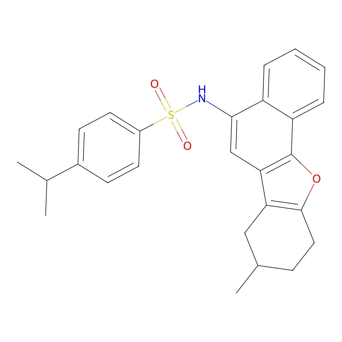 4-isopropyl-N-(8-methyl-7,8,9,10-tetrahydronaphtho[1,2-b]benzofuran-5-yl)benzenesulfonamide molecular structure, CAS 518321-71-6