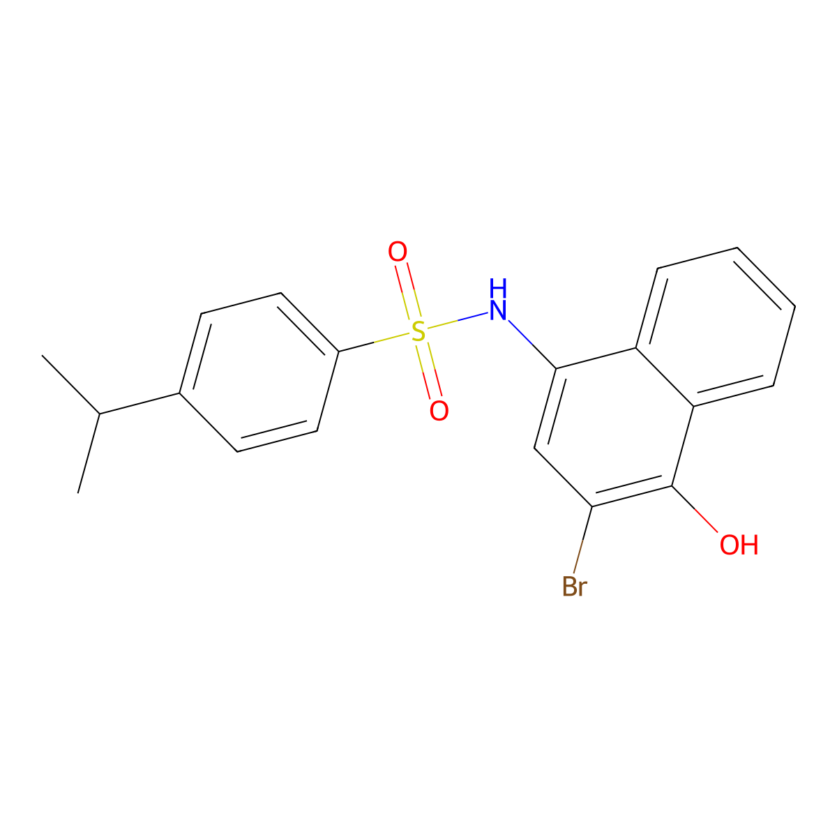 N-(3-bromo-4-hydroxynaphthalen-1-yl)-4-propan-2-ylbenzenesulfonamide molecular structure, CAS 518321-79-4