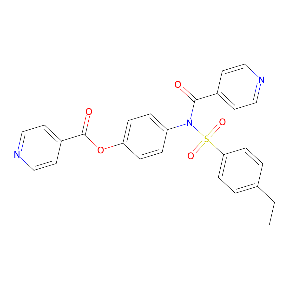 4-[[(4-Ethylphenyl)sulfonyl](isonicotinoyl)amino]phenyl isonicotinate molecular structure, CAS 518321-88-5