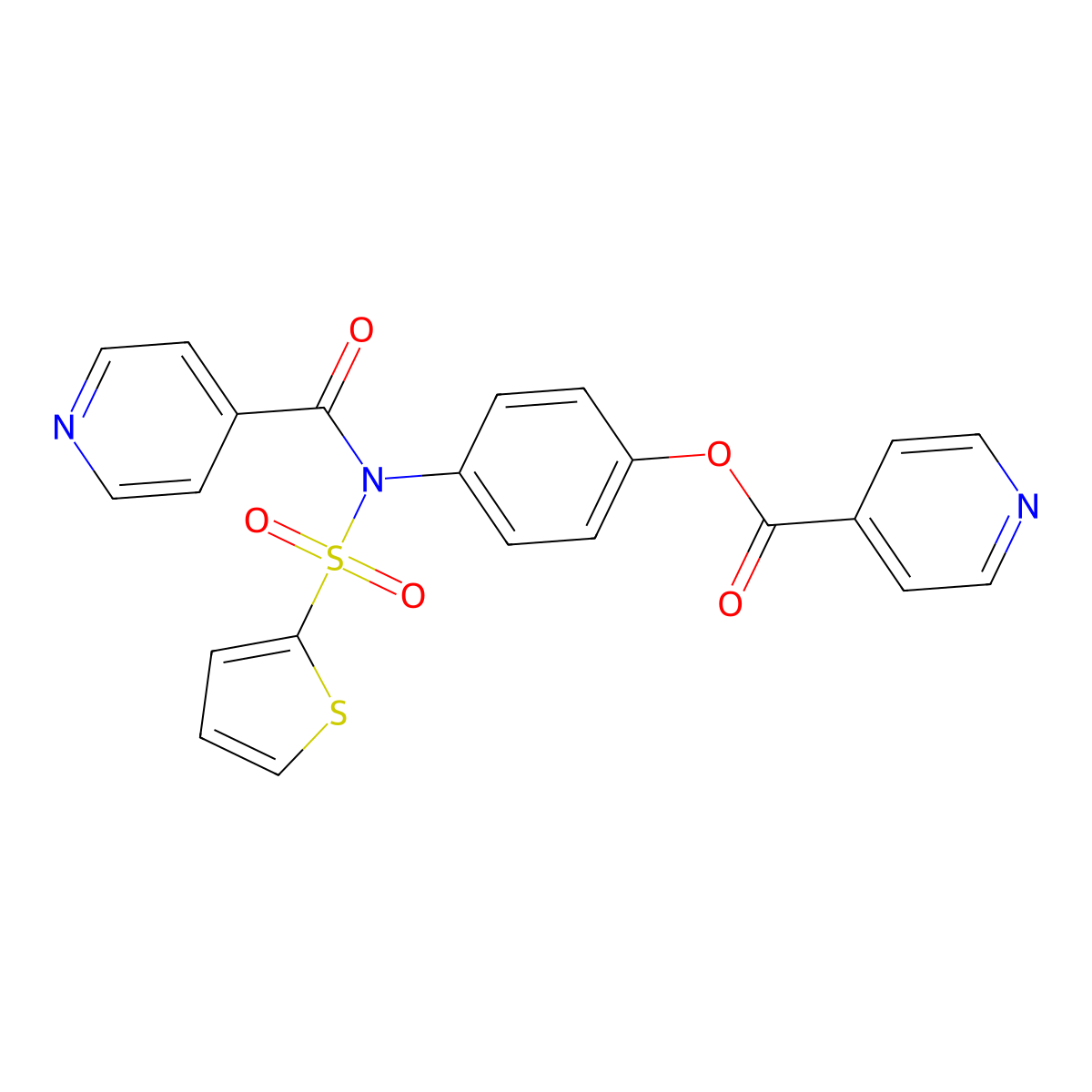 4-[Isonicotinoyl(2-thienylsulfonyl)amino]phenyl isonicotinate molecular structure, CAS 518330-11-5