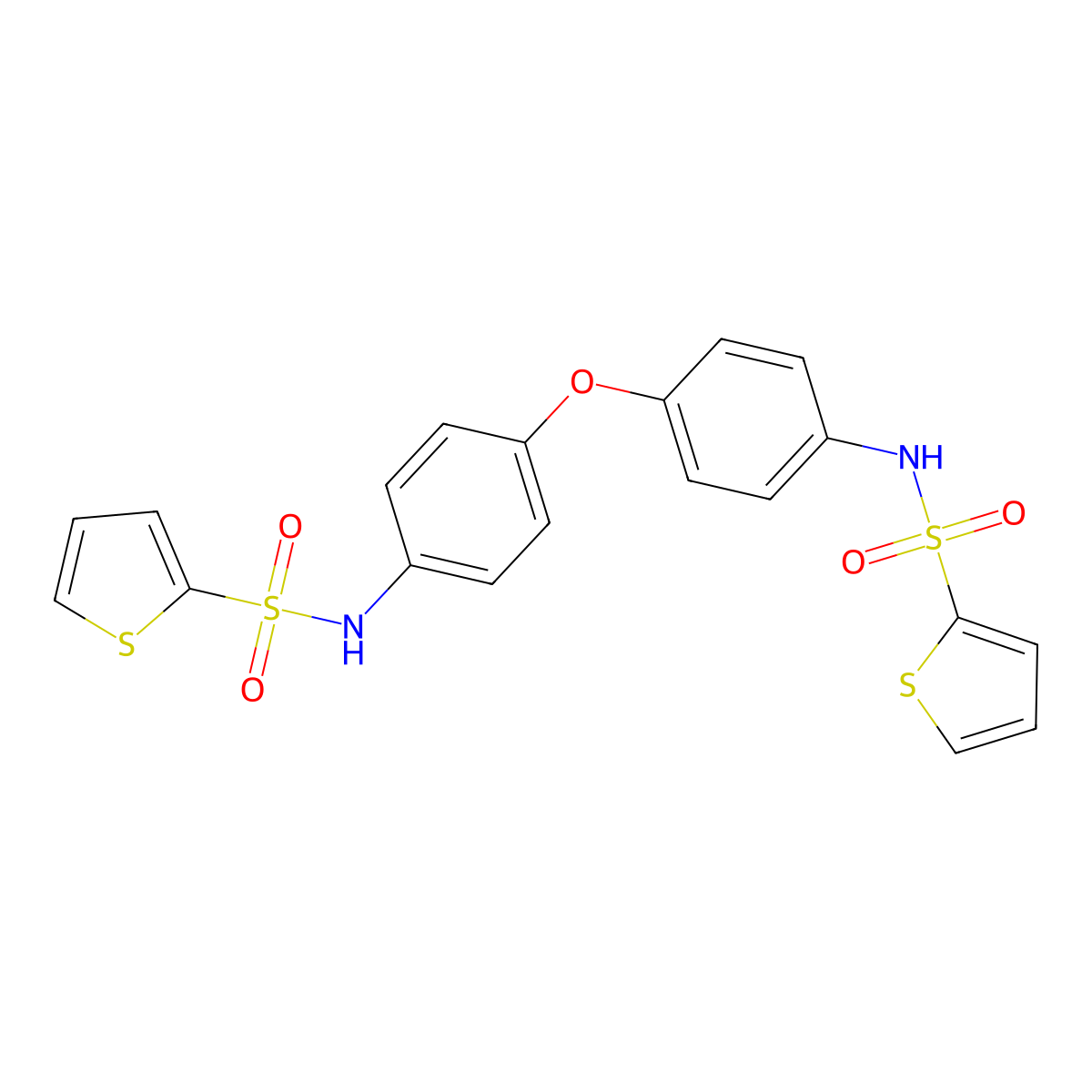N-[4-[4-(thiophen-2-ylsulfonylamino)phenoxy]phenyl]thiophene-2-sulfonamide molecular structure, CAS 518330-18-2