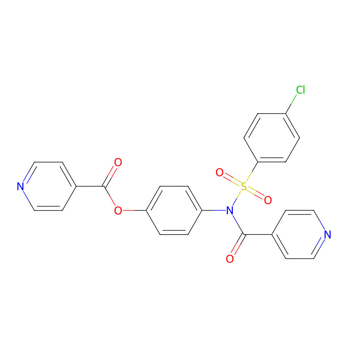 4-[[(4-Chlorophenyl)sulfonyl](isonicotinoyl)amino]phenyl isonicotinate molecular structure, CAS 518330-33-1