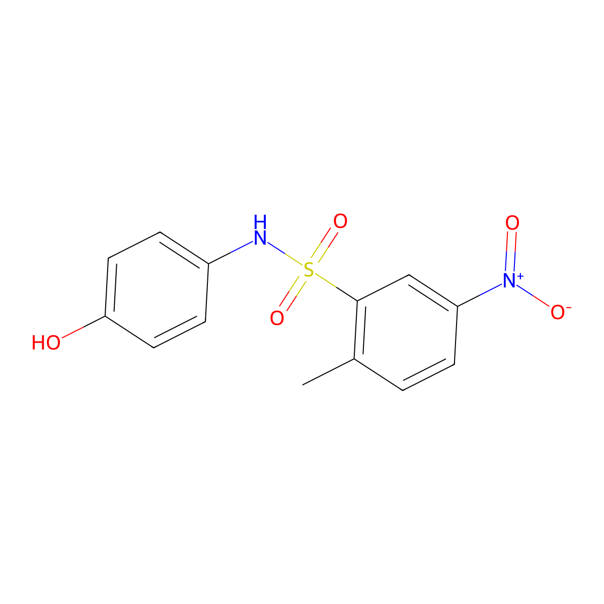N-(4-hydroxyphenyl)-2-methyl-5-nitrobenzenesulfonamide molecular structure, CAS 518332-01-9