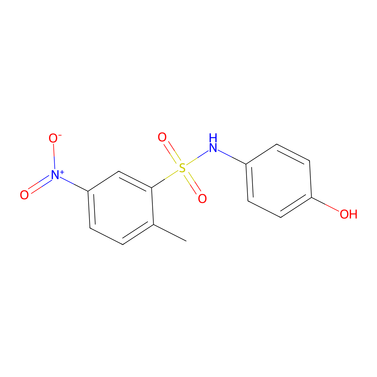 N-(4-hydroxyphenyl)-2-methyl-5-nitrobenzenesulfonamide molecular structure, CAS 518332-01-9