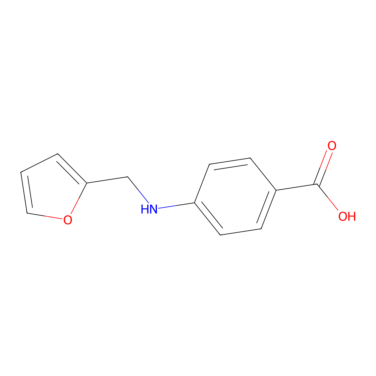 4-[(2-Furylmethyl)amino]benzoic acid molecular structure, CAS 518335-87-0