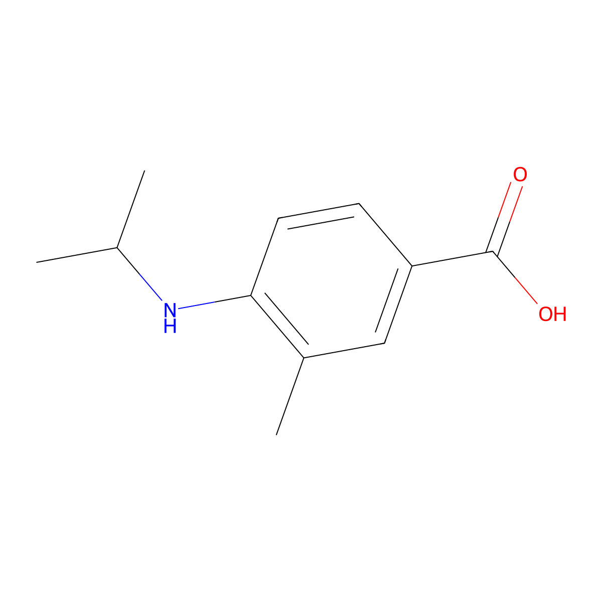 3-Methyl-4-[(propan-2-yl)amino]benzoic acid molecular structure, CAS 518335-91-6