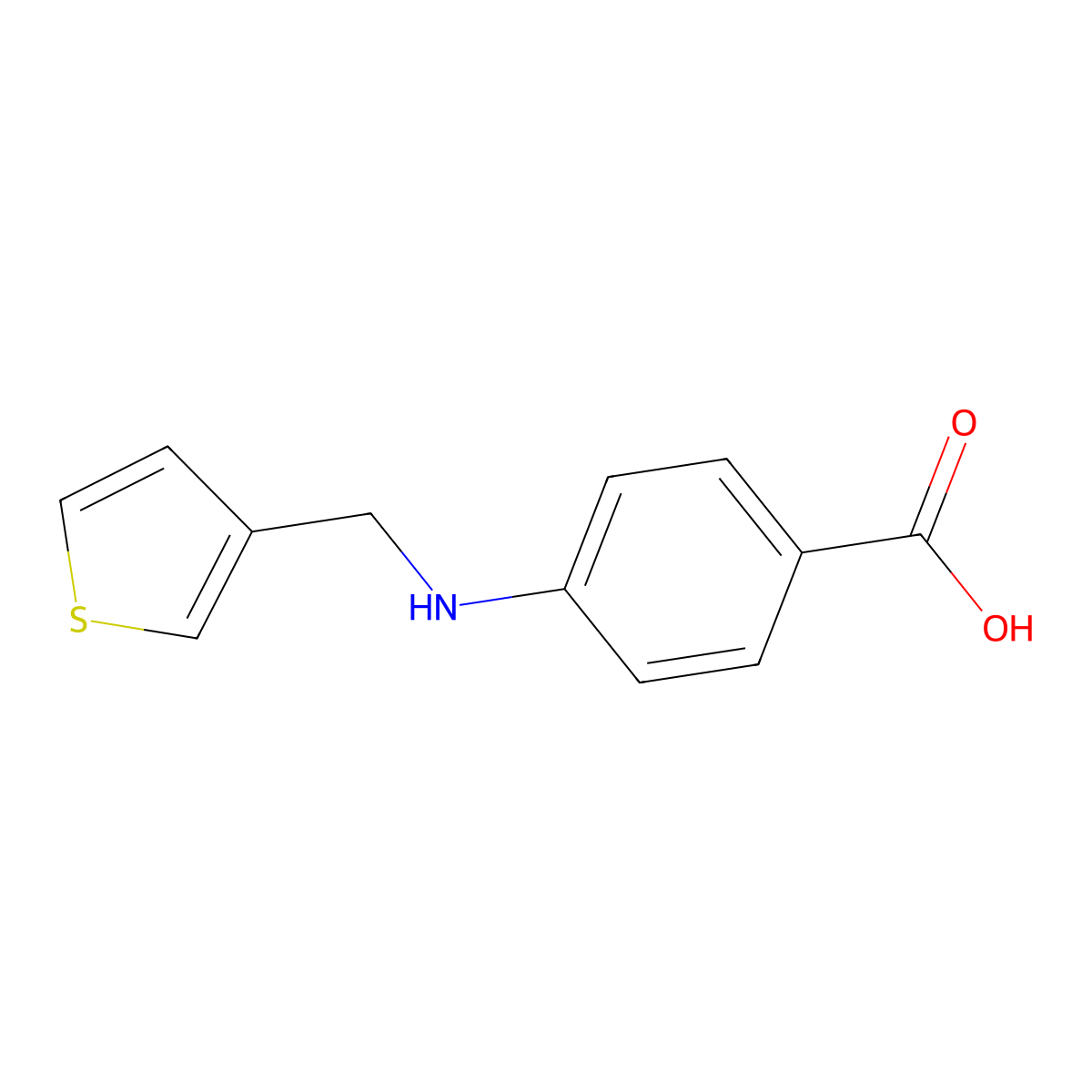 4-{[(Thiophen-3-yl)methyl]amino}benzoic acid molecular structure, CAS 518335-97-2