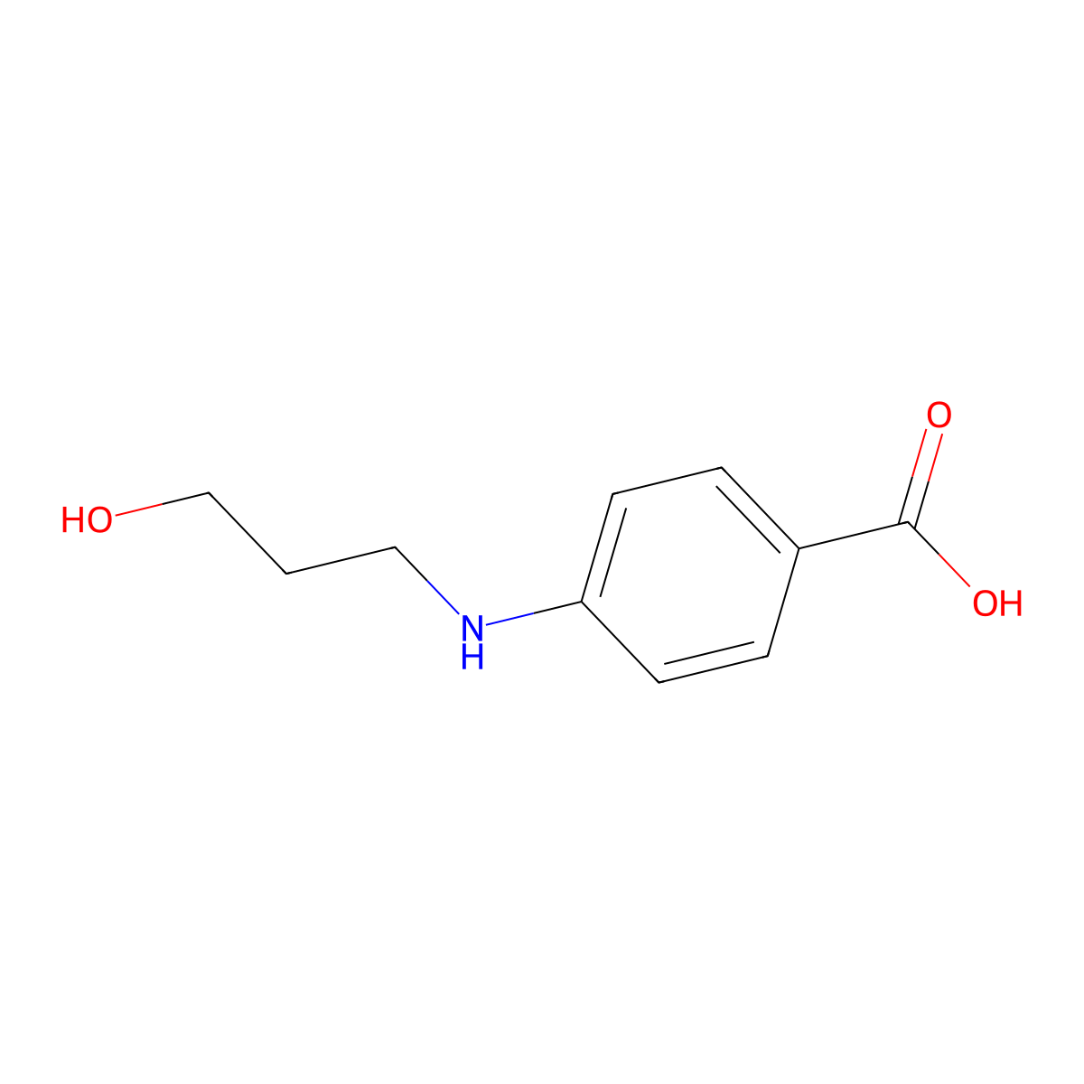 4-[(3-Hydroxypropyl)amino]benzoic acid molecular structure, CAS 518336-11-3
