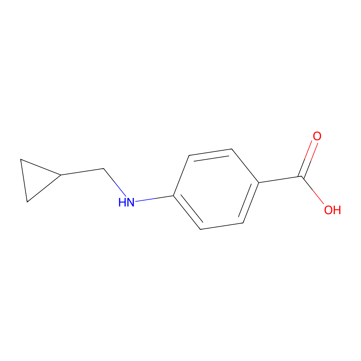 4-((Cyclopropylmethyl)amino)benzoic acid molecular structure, CAS 518336-13-5