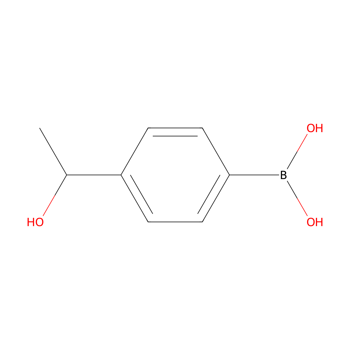 (4-(1-Hydroxyethyl)phenyl)boronic acid molecular structure, CAS 518336-20-4