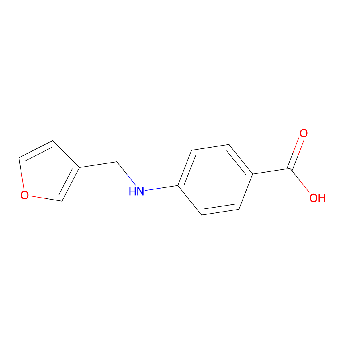 4-((Furan-3-ylmethyl)amino)benzoic acid molecular structure, CAS 518336-52-2