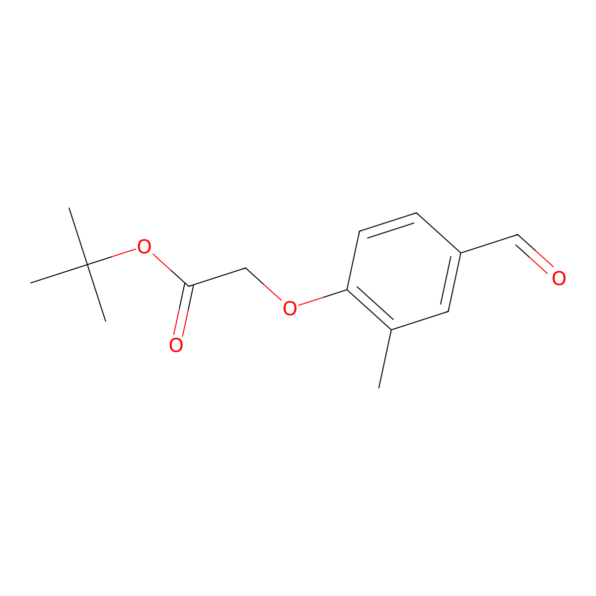 Tert-butyl 2-(4-formyl-2-methylphenoxy)acetate molecular structure, CAS 518337-17-2