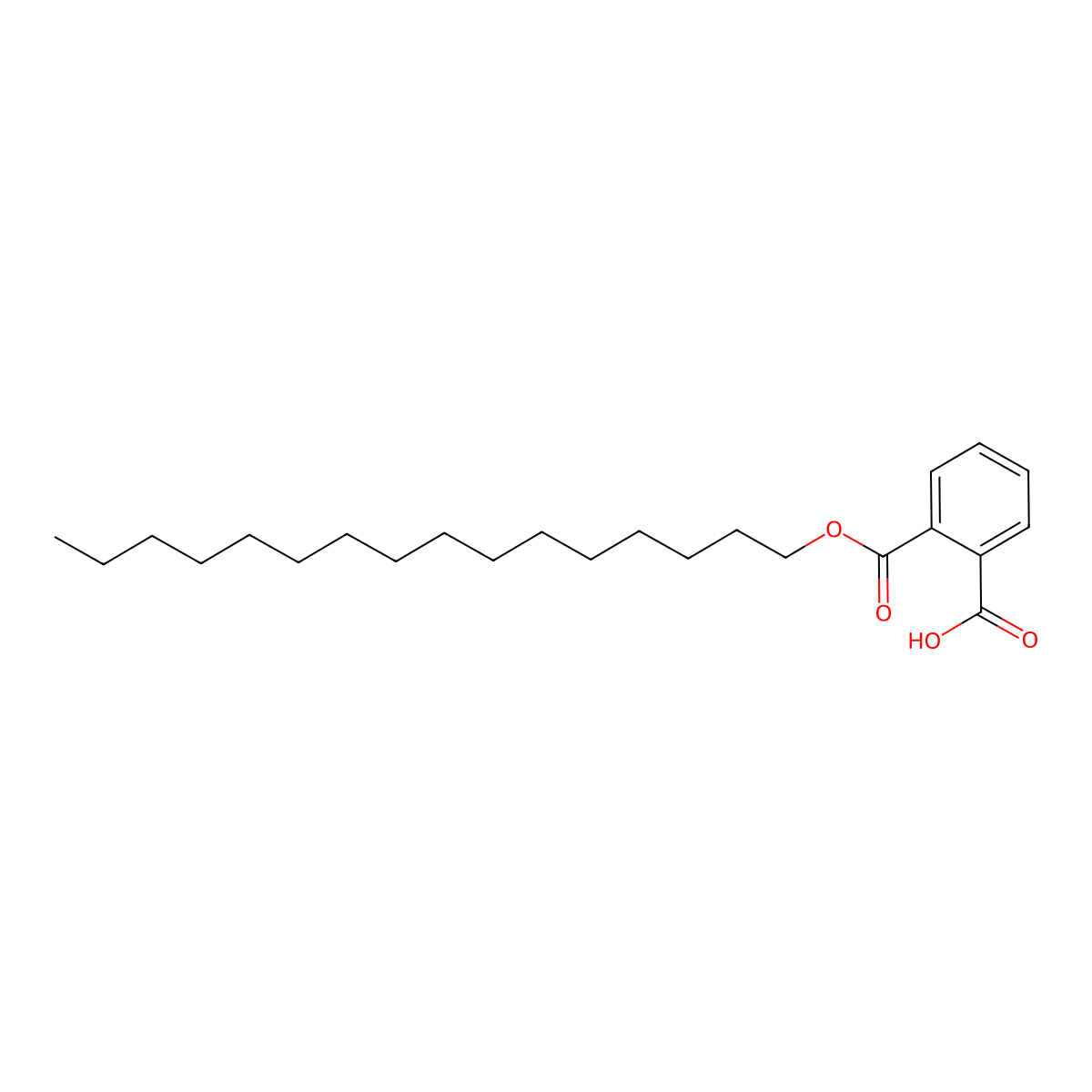 Hexadecyl hydrogen phthalate molecular structure, CAS 51834-16-3