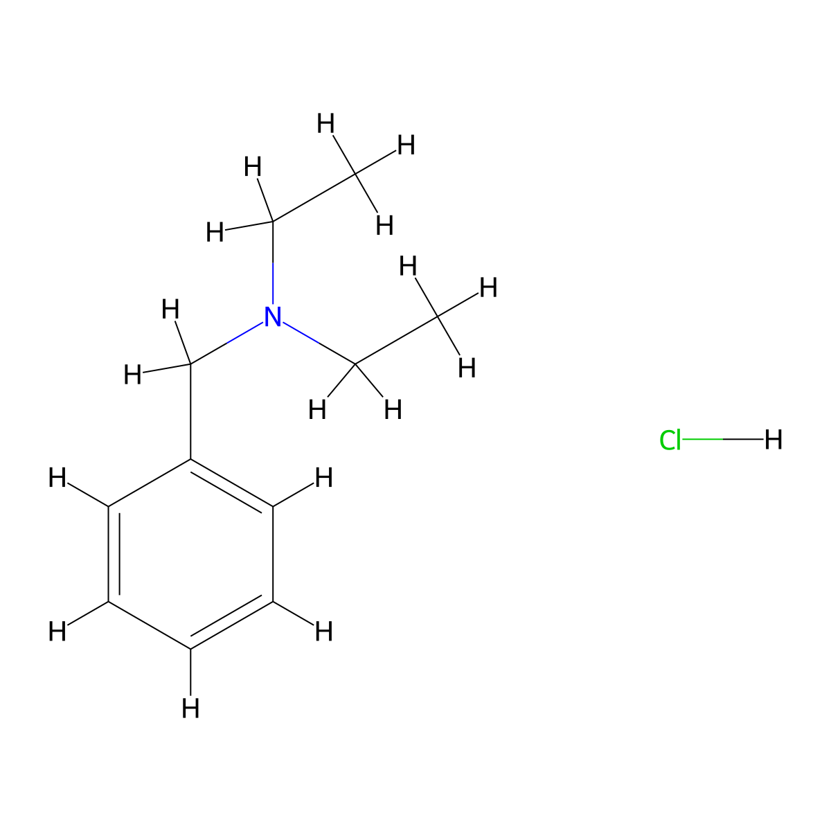 Benzenemethanamine, N,N-diethyl-, hydrochloride molecular structure, CAS 51834-90-3