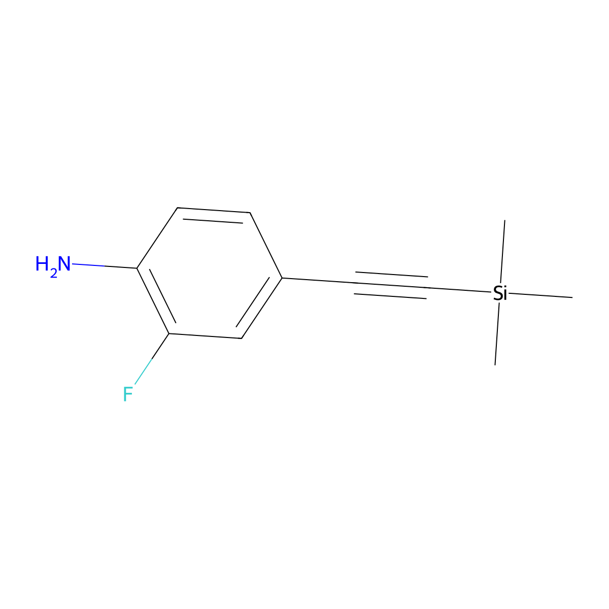 2-Fluoro-4-((trimethylsilyl)ethynyl)aniline molecular structure, CAS 518342-58-0