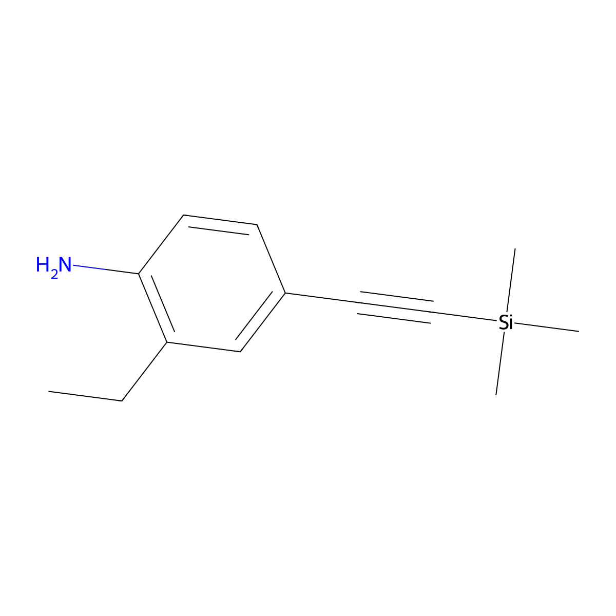 2-Ethyl-4-[(trimethylsilyl)ethynyl]aniline molecular structure, CAS 518342-63-7