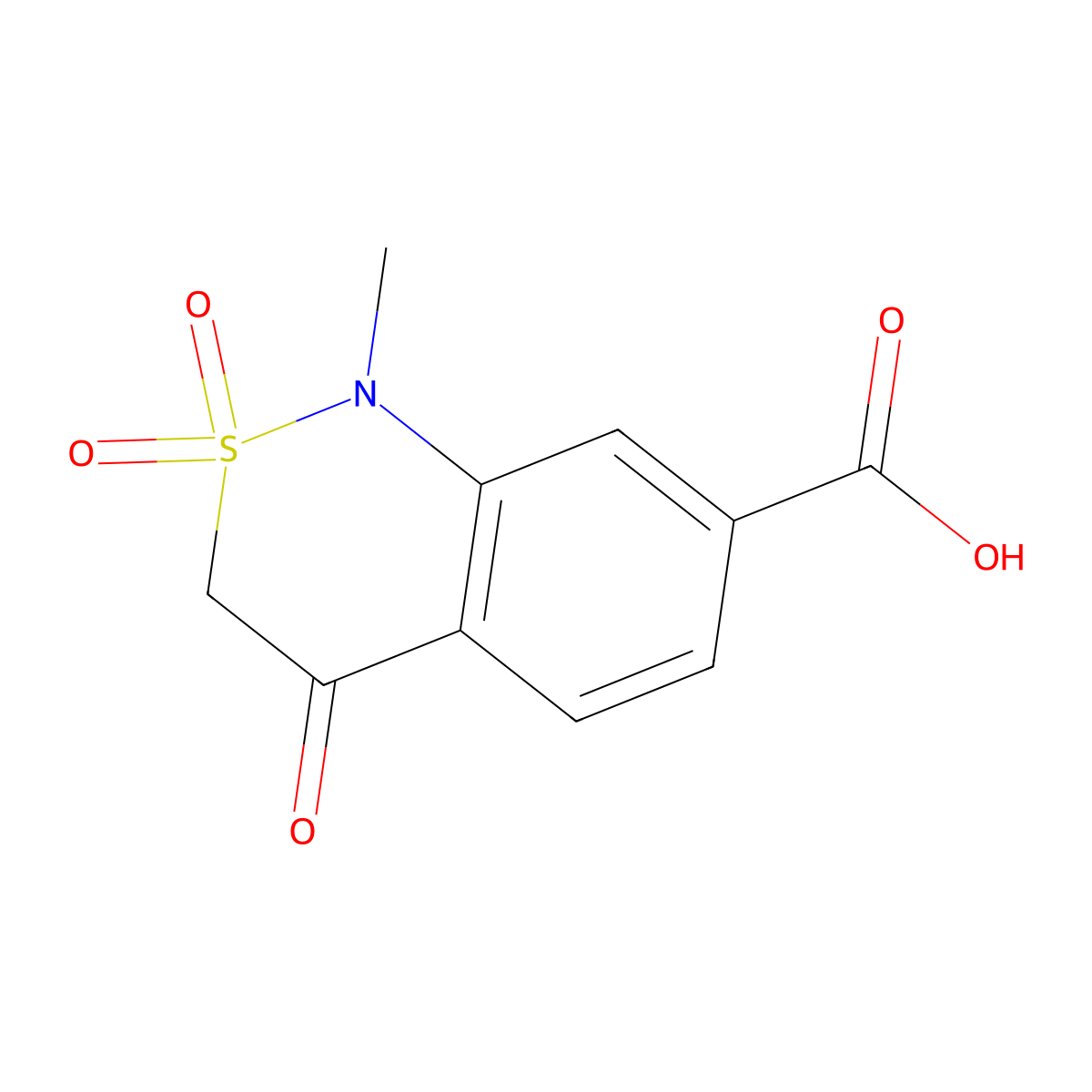 1-methyl-4-oxo-3,4-dihydro-1H-2,1-benzothiazine-7-carboxylic acid 2,2-dioxide molecular structure, CAS 518343-09-4