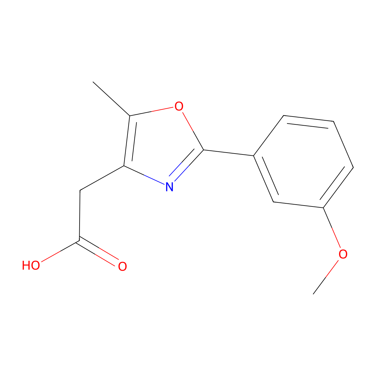 2-[2-(3-methoxyphenyl)-5-methyl-1,3-oxazol-4-yl]acetic Acid molecular structure, CAS 518343-86-7