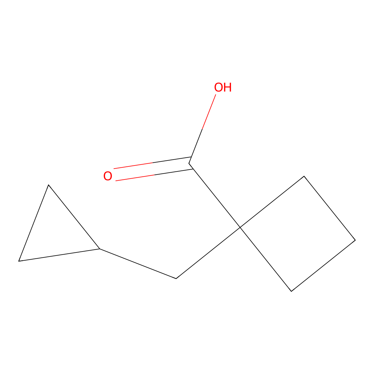 1-(Cyclopropylmethyl)cyclobutane-1-carboxylic acid molecular structure, CAS 518346-54-8