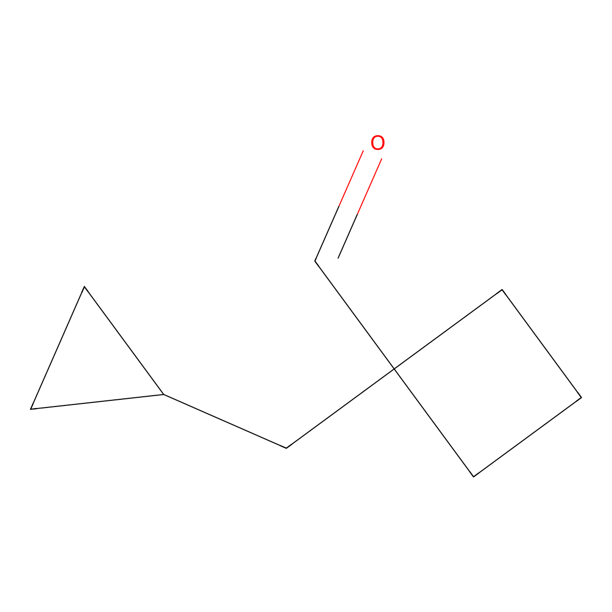 1-(Cyclopropylmethyl)cyclobutane-1-carbaldehyde molecular structure, CAS 518346-55-9
