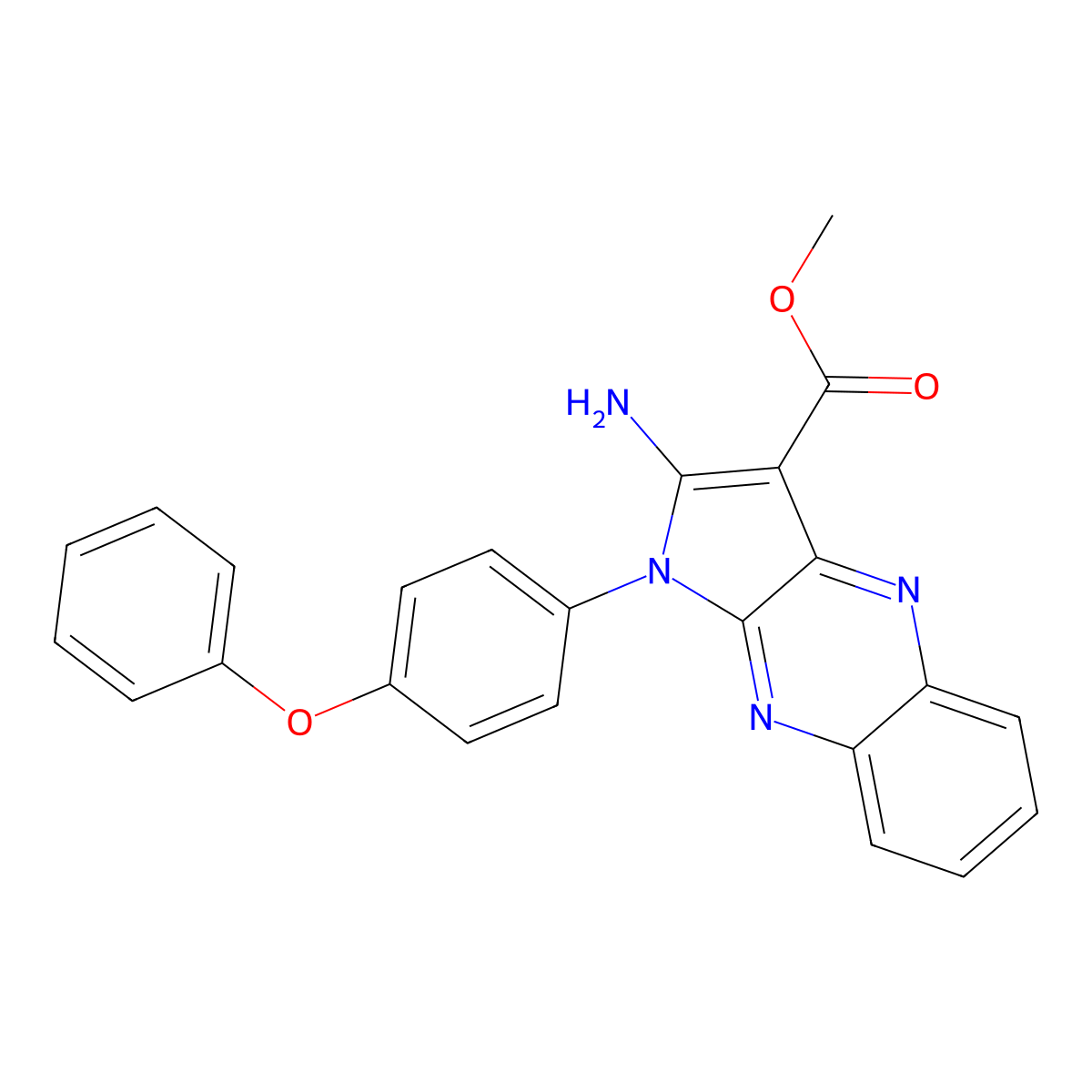 methyl 2-amino-1-(4-phenoxyphenyl)-1H-pyrrolo[2,3-b]quinoxaline-3-carboxylate molecular structure, CAS 518348-40-8