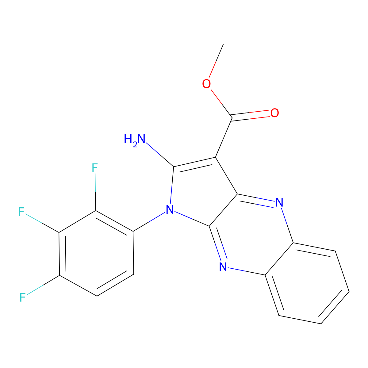 methyl 2-amino-1-(2,3,4-trifluorophenyl)-1H-pyrrolo[2,3-b]quinoxaline-3-carboxylate molecular structure, CAS 518348-45-3