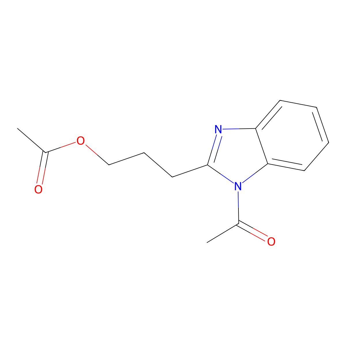 3-(1-Acetylbenzimidazol-2-yl)propyl acetate molecular structure, CAS 518349-14-9