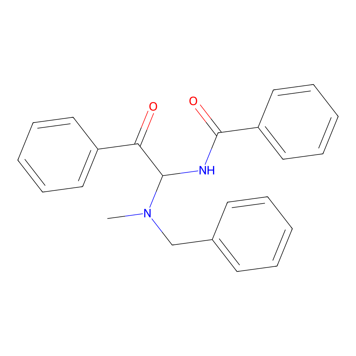 N-{1-[benzyl(methyl)amino]-2-oxo-2-phenylethyl}benzamide molecular structure, CAS 518349-32-1