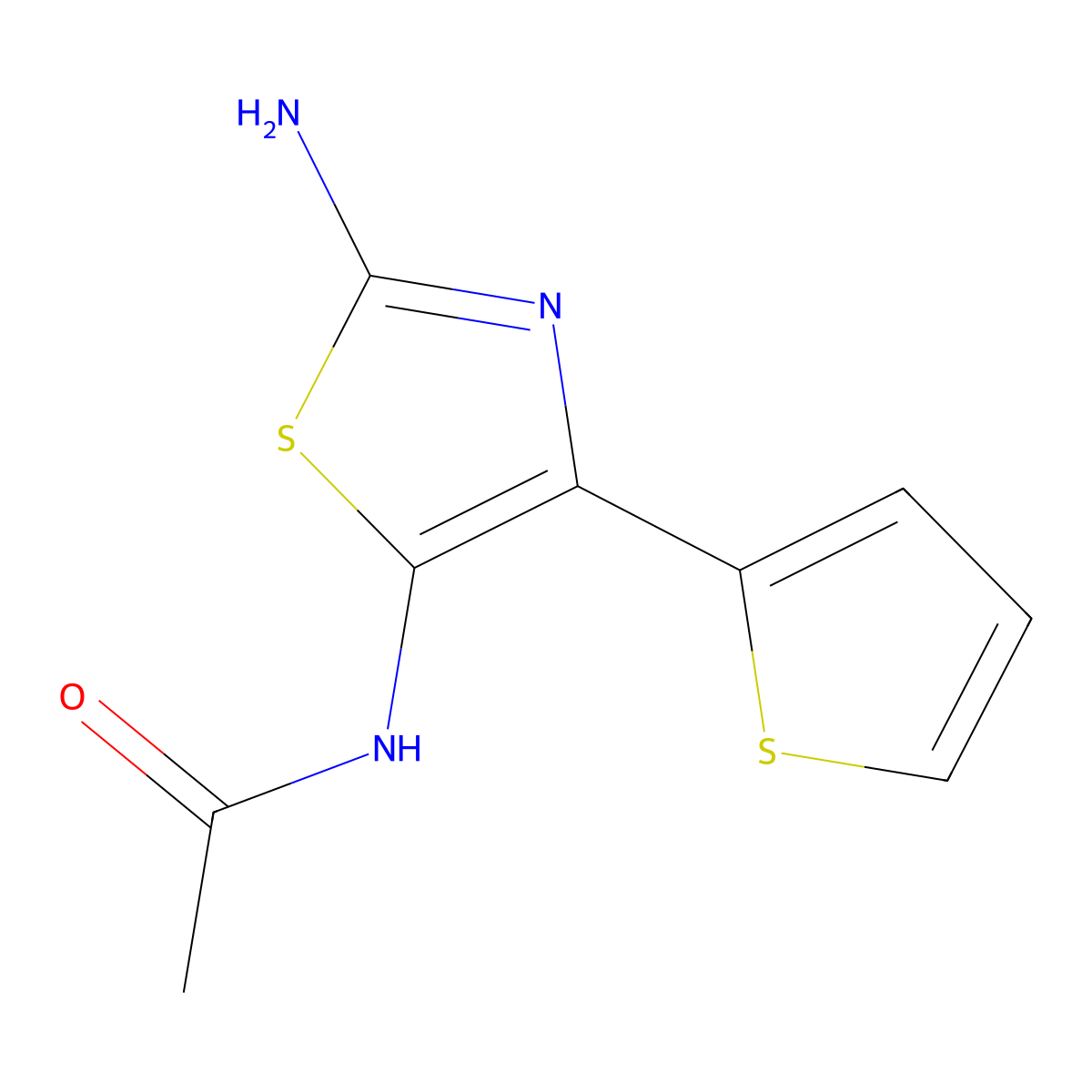 N-(2-Amino-4-(2-thienyl)-1,3-thiazol-5-YL)acetamide molecular structure, CAS 518350-11-3