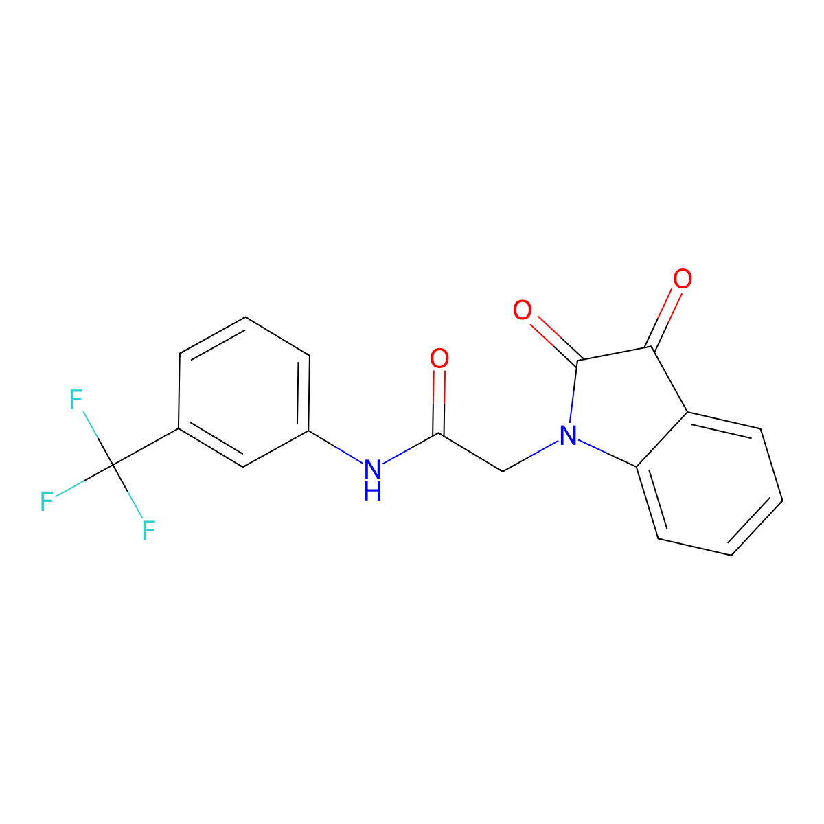 2-(2,3-Dioxo-2,3-dihydro-1H-indol-1-YL)-N-(3-(trifluoromethyl)phenyl)acetamide molecular structure, CAS 518350-14-6