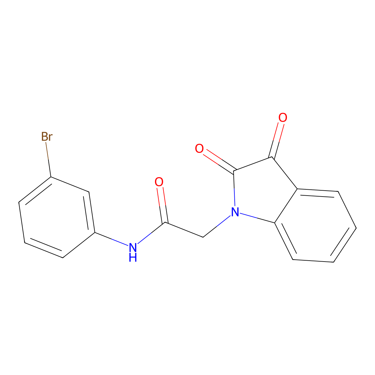 N-(3-bromophenyl)-2-(2,3-dioxo-2,3-dihydro-1H-indol-1-yl)acetamide molecular structure, CAS 518350-20-4