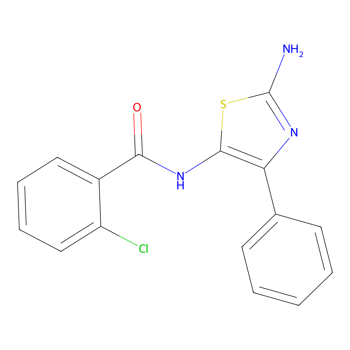 N-(2-amino-4-phenyl-1,3-thiazol-5-yl)-2-chlorobenzamide molecular structure, CAS 518350-26-0