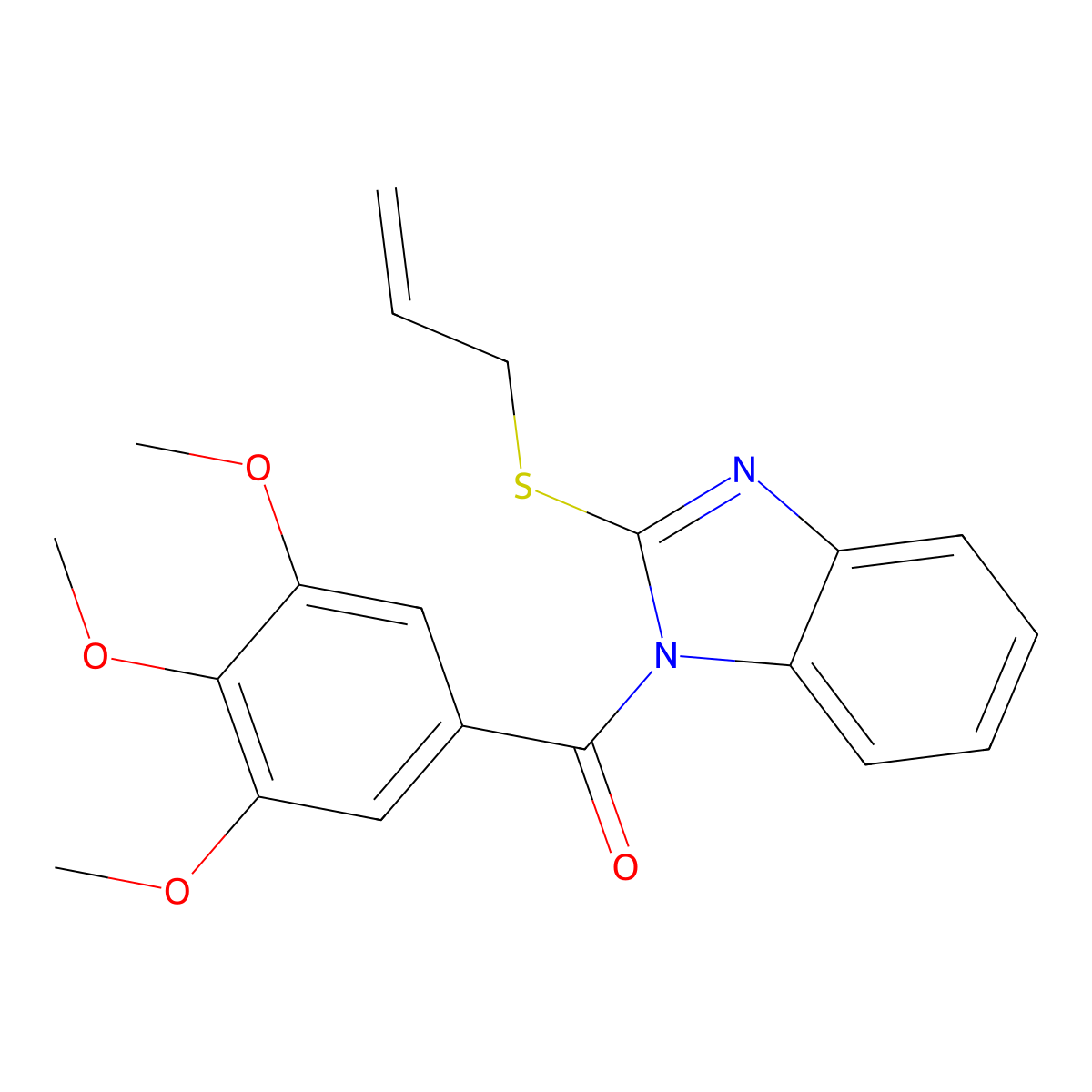 [2-(prop-2-en-1-ylsulfanyl)-1H-benzimidazol-1-yl](3,4,5-trimethoxyphenyl)methanone molecular structure, CAS 518350-64-6