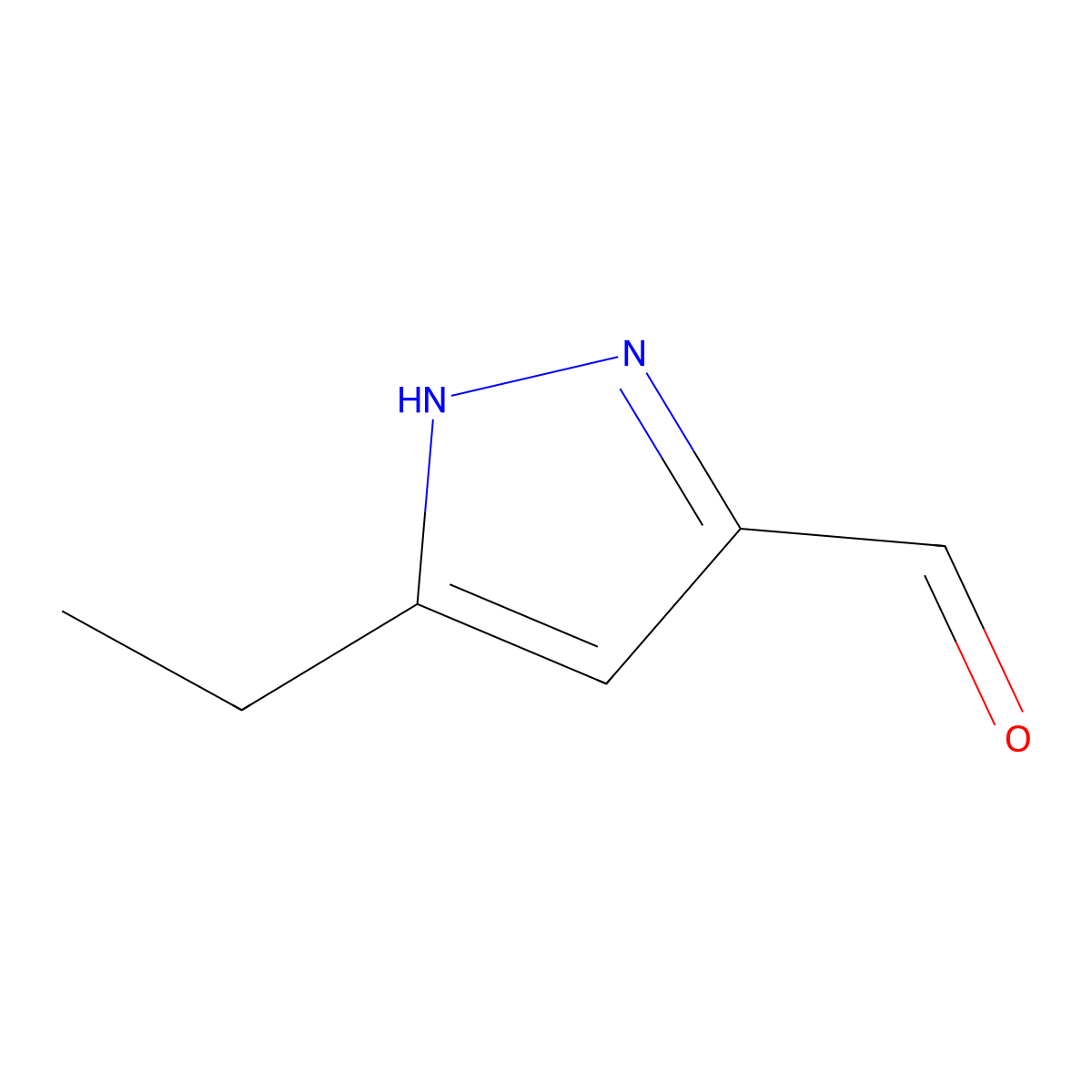 3-Ethyl-1H-pyrazole-5-carbaldehyde molecular structure, CAS 518357-38-5