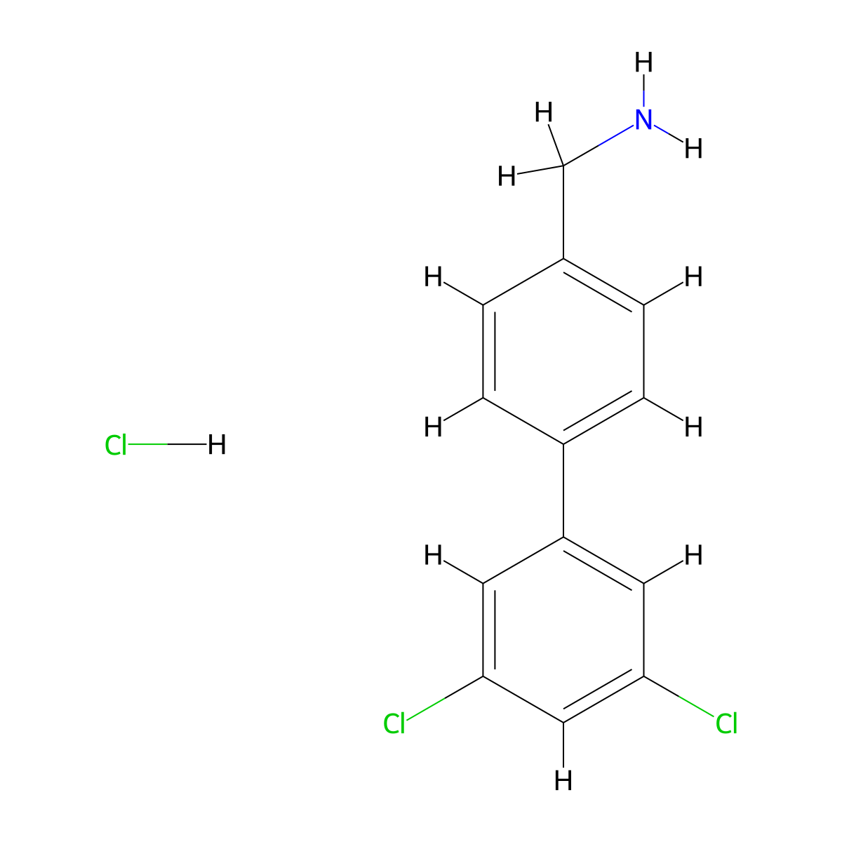 4-(3,5-Dichlorophenyl)benzylamine hydrochloride molecular structure, CAS 518357-39-6
