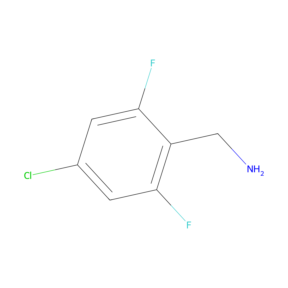 (4-Chloro-2,6-difluorophenyl)methanamine molecular structure, CAS 518357-43-2