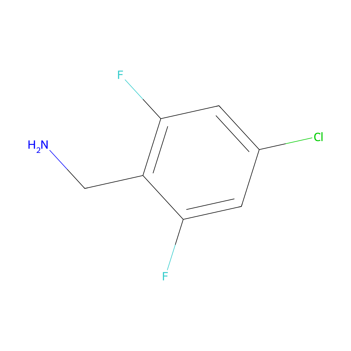(4-Chloro-2,6-difluorophenyl)methanamine molecular structure, CAS 518357-43-2