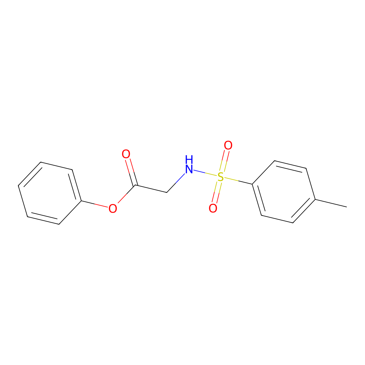 Phenyl 2-(4-methylbenzenesulfonamido)acetate molecular structure, CAS 518359-51-8