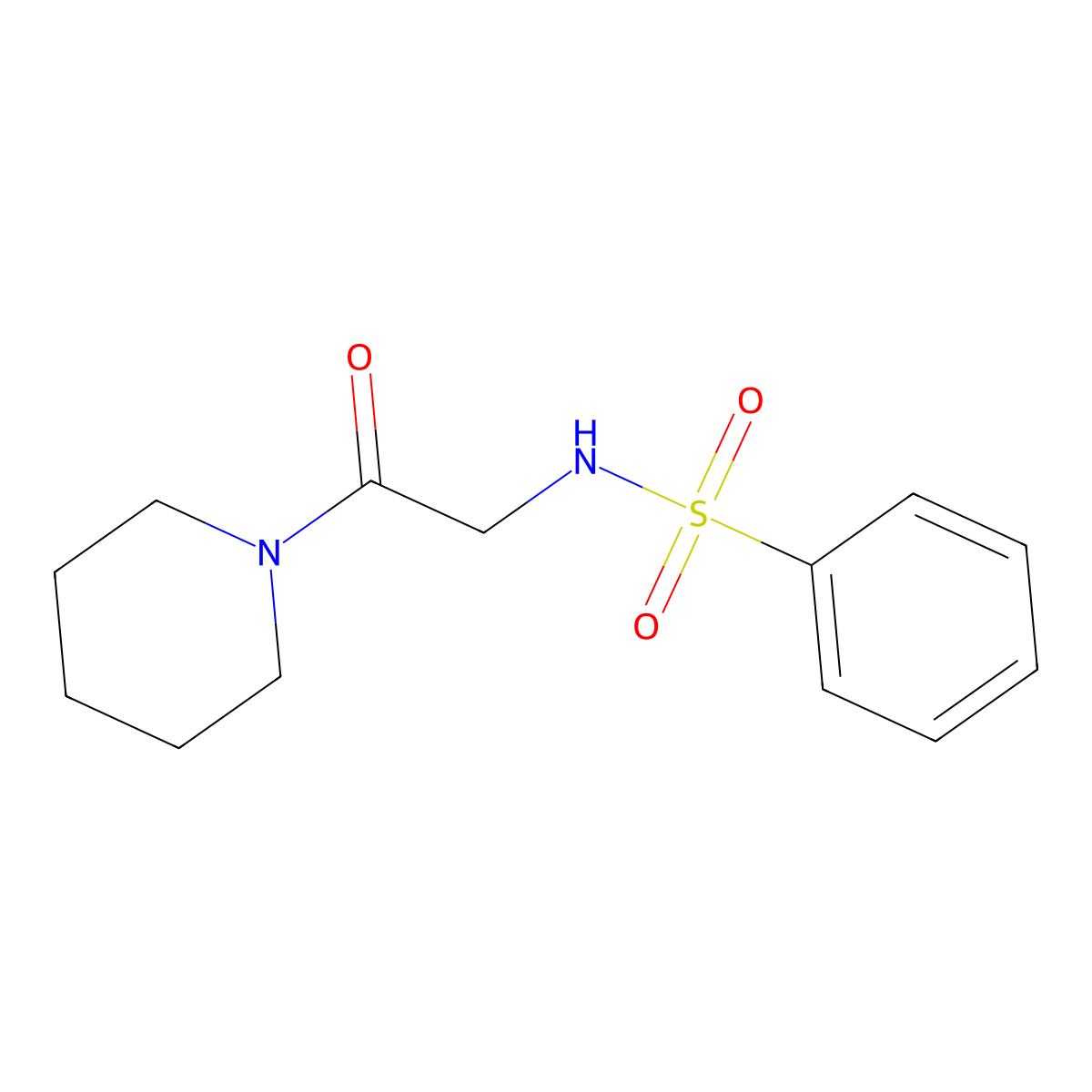 N-(2-oxo-2-piperidin-1-ylethyl)benzenesulfonamide molecular structure, CAS 518359-61-0
