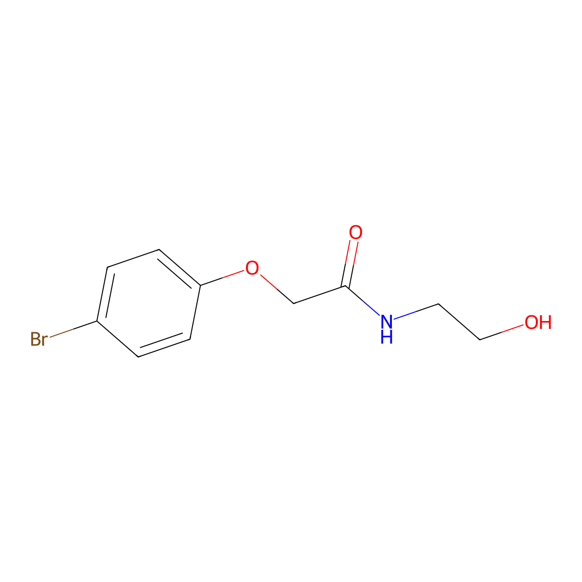 2-(4-bromophenoxy)-N-(2-hydroxyethyl)acetamide molecular structure, CAS 51837-55-9