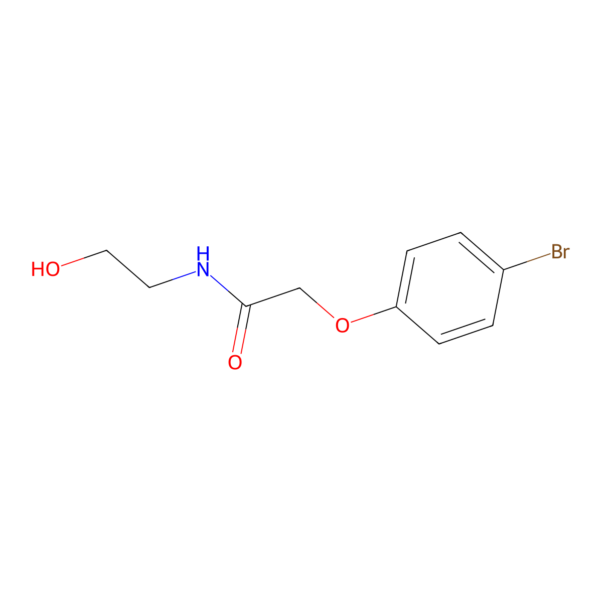 2-(4-bromophenoxy)-N-(2-hydroxyethyl)acetamide molecular structure, CAS 51837-55-9