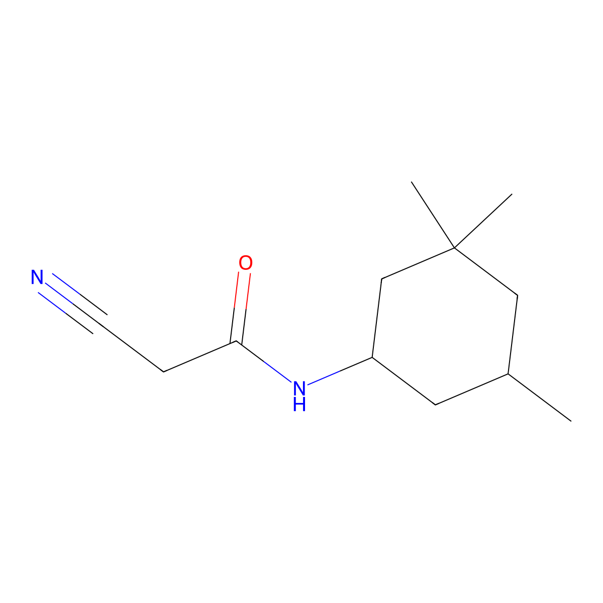 2-cyano-N-(3,3,5-trimethylcyclohexyl)acetamide molecular structure, CAS 51838-00-7
