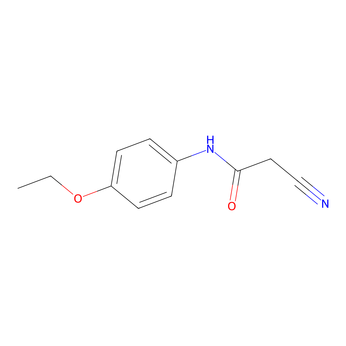 2-cyano-N-(4-ethoxyphenyl)acetamide molecular structure, CAS 51838-07-4