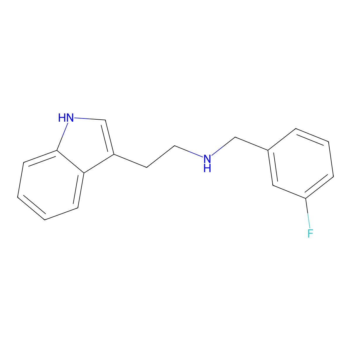 N-(3-fluorobenzyl)-2-(1H-indol-3-yl)ethanamine molecular structure, CAS 51840-76-7
