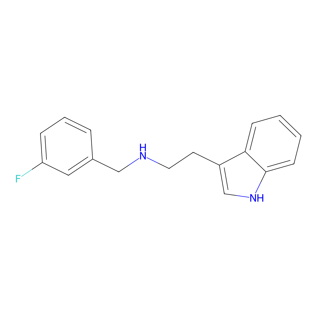 N-(3-fluorobenzyl)-2-(1H-indol-3-yl)ethanamine molecular structure, CAS 51840-76-7