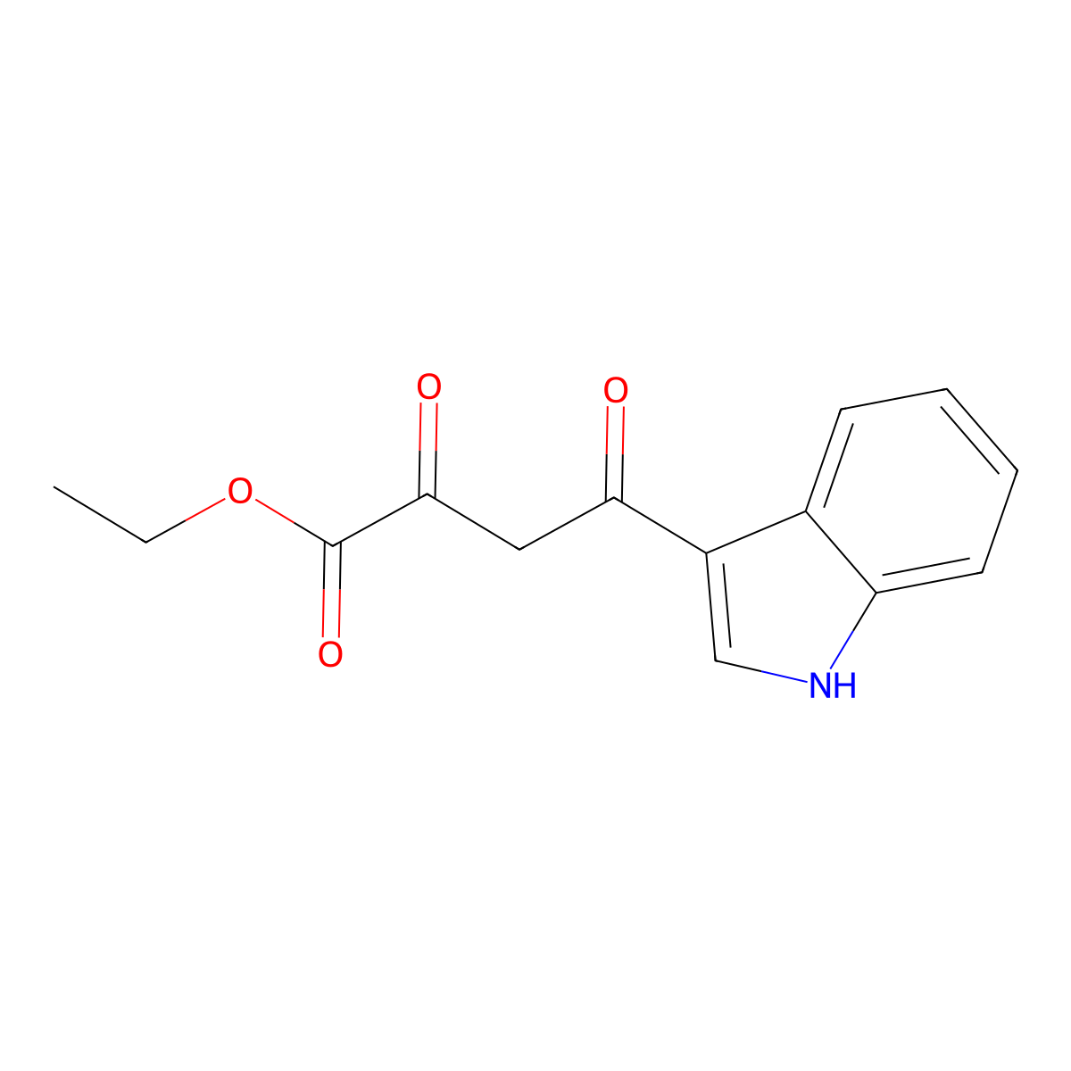 Ethyl 4-(1H-indol-3-yl)-2,4-dioxobutanoate molecular structure, CAS 51842-50-3