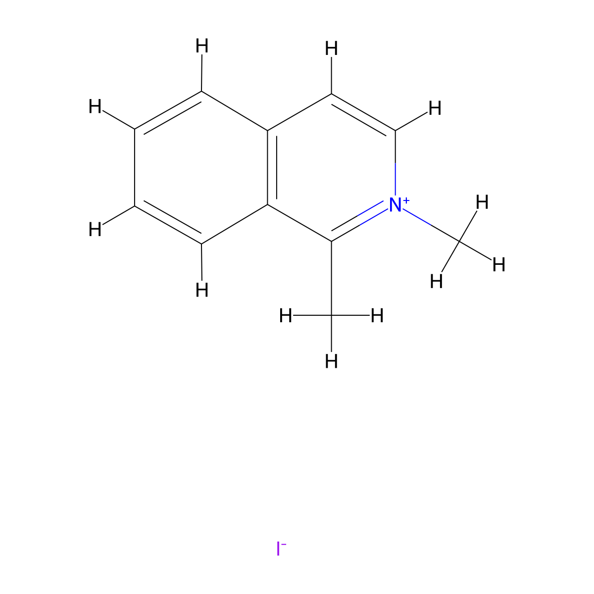 1,2-Dimethylisoquinolin-2-ium iodide molecular structure, CAS 51843-14-2