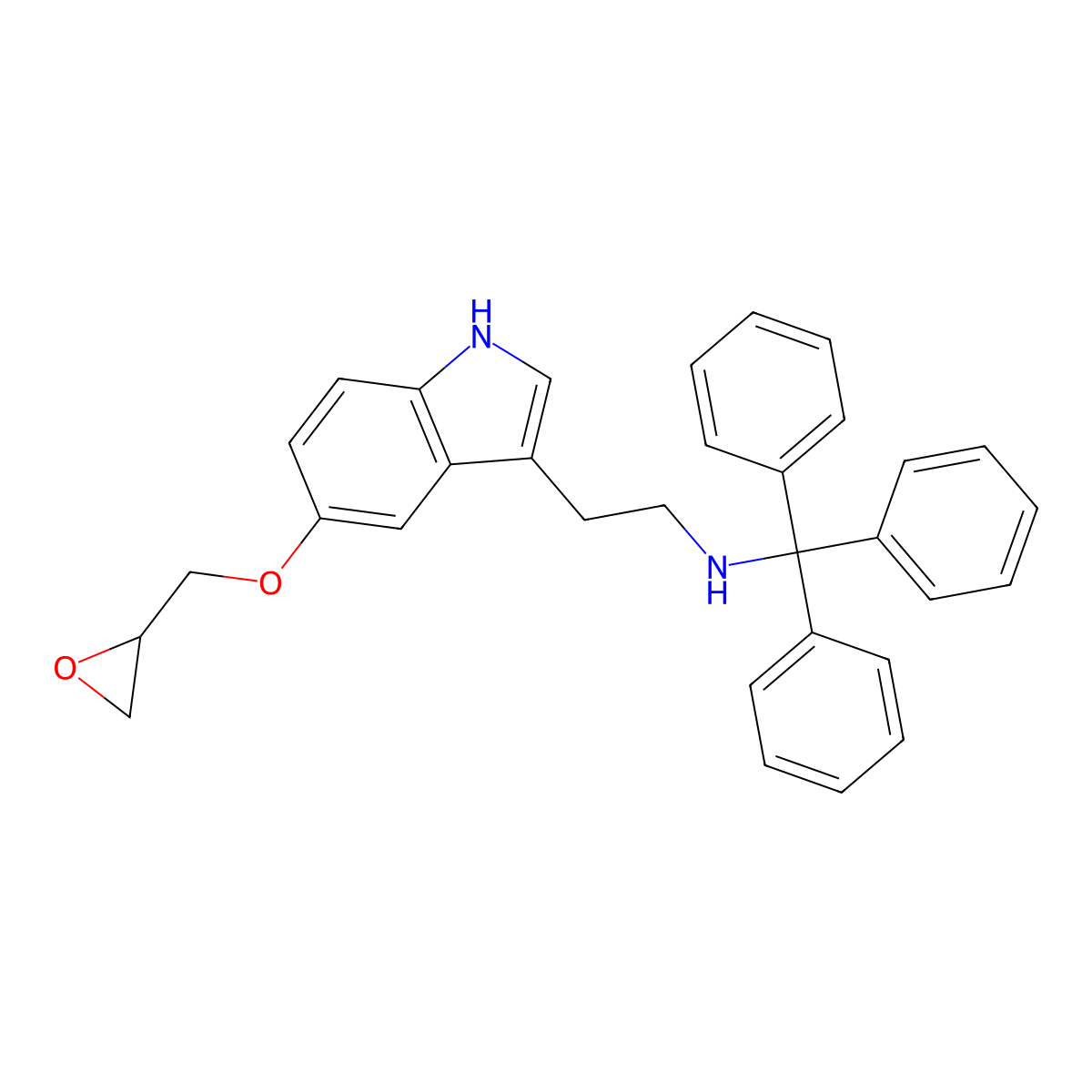 2-[5-(oxiran-2-ylmethoxy)-1H-indol-3-yl]-N-tritylethanamine molecular structure, CAS 51843-34-6