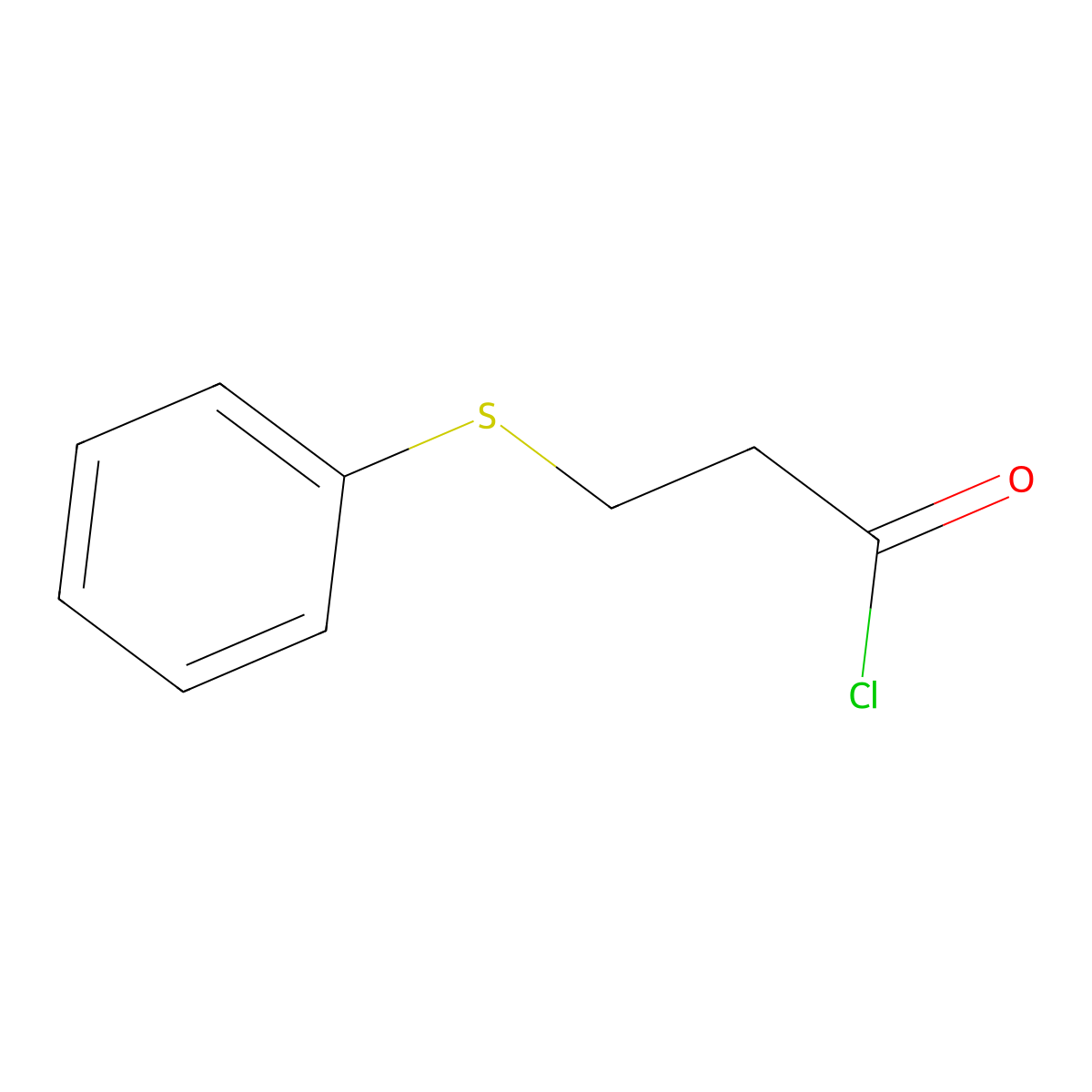 3-(Phenylsulfanyl)propanoyl chloride molecular structure, CAS 51849-21-9